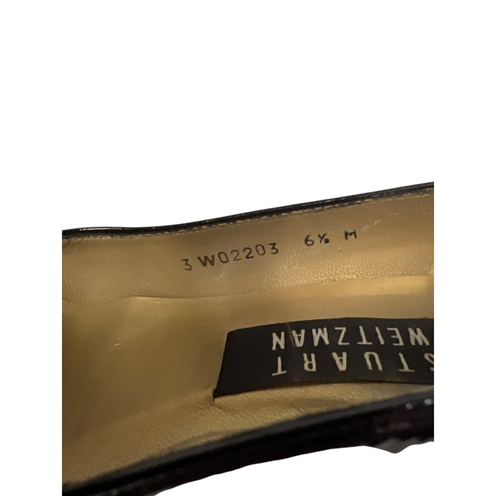 Stuart Weiztman Women's Shoes Patent Leather Black Slip On Heels Size 6.5 - Picture 9 of 9
